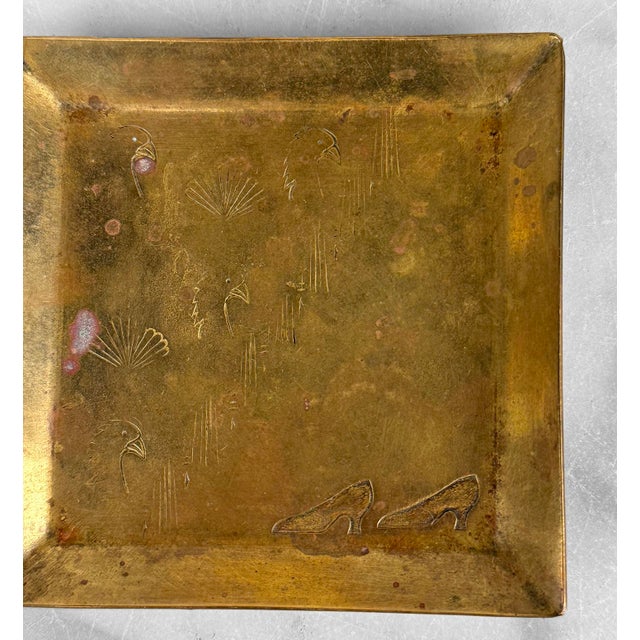 Brass Antique Arts & Crafts Georg Von Mendelssohn German Brass Catchall Tray For Sale - Image 8 of 8