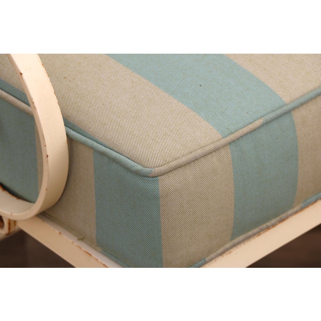 Metal Vintage Hervé Baume French Wrought Iron Three-Seat Garden Sofa With Original Cushions, Circa 1970s For Sale - Image 7 of 18