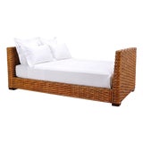 Ralph Lauren Style Organic Modern Woven Wicker Rattan Bed For Sale