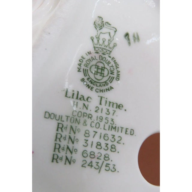 1950s Royal Doulton Lilac Time Hn2137 Bone China Porcelain Figurine For Sale - Image 5 of 13