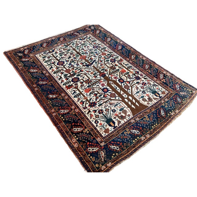 Neyriz Wool Rug, 1890s For Sale - Image 3 of 18