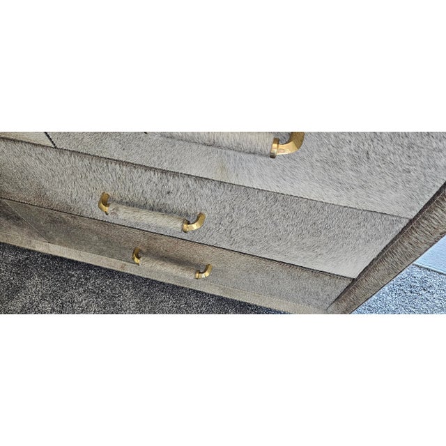 Metal Interlude Home Jaxon Grand Chest/Dresser Hairhide For Sale - Image 7 of 8
