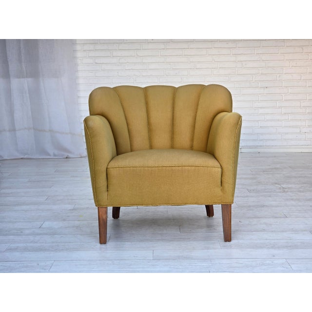 Danish Armchairs in Green Wool and Ash Wood, 1960s, Set of 2 For Sale - Image 4 of 18