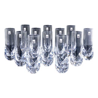Crystal Corolle Glasses from Daum, Set of 12 For Sale