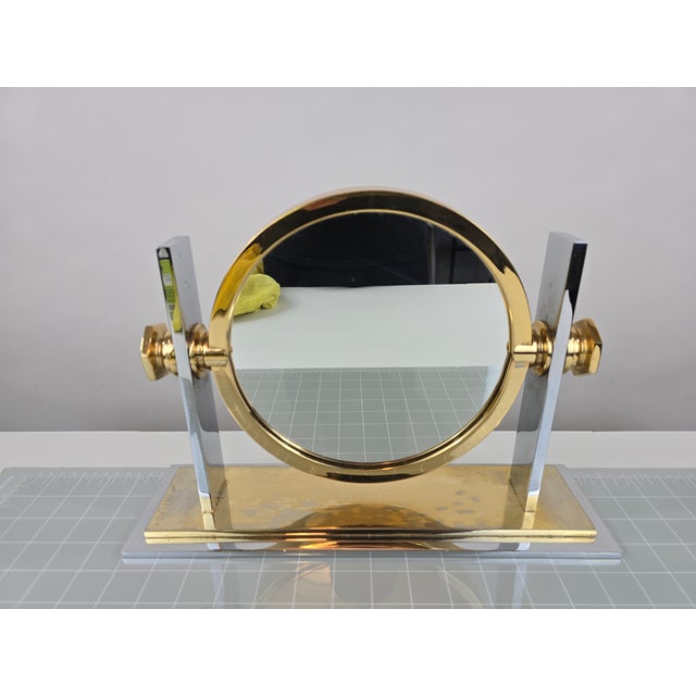 Mid-Century Modern Mid 20th Century Karl Springer Attributed Tabletop Vanity Mirror - Small For Sale - Image 3 of 8