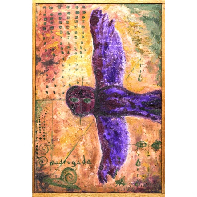 Francisco Eme, Magic Realism Bird Mixed-Media Composition "Madrugada" 2024 For Sale