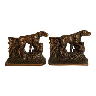 Pair of Bronze Cast Iron Pointer Dogs, 1920s For Sale