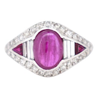 Vintage Ruby and Diamond Ring, 20th Century For Sale
