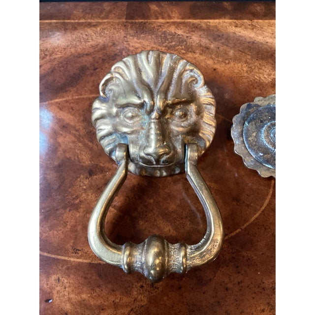 French Bronze Lion Head Door Knocker For Sale - Image 4 of 4