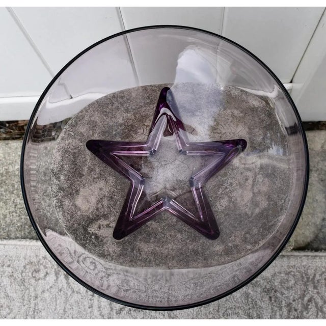 1960s Vintage Heisey Glass Amethyst Colored Glass Bowl W/Star For Sale - Image 5 of 13