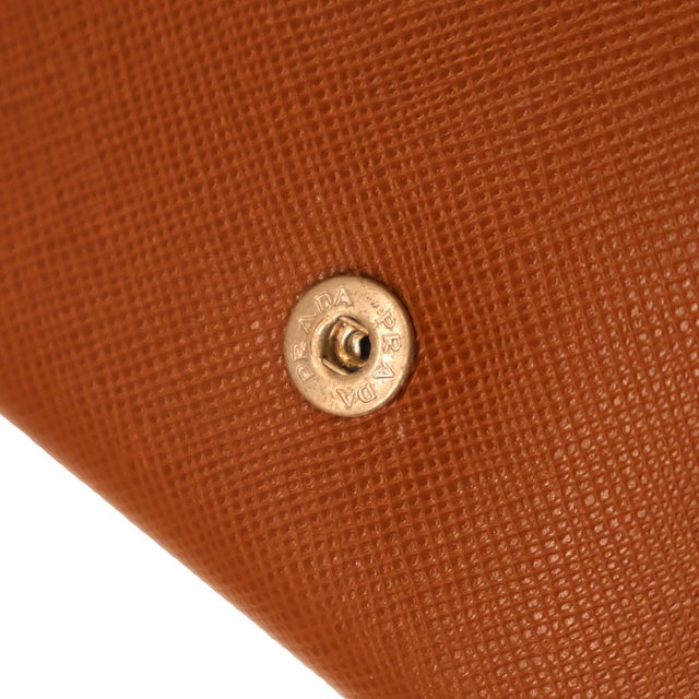 Prada Tobacco Saffiano Leather Portafoglio Tri-Fold Wallet, 2016. For Sale - Image 11 of 11