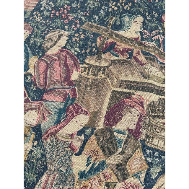 Vintage French Hand Printed Tapestry Vendanges Museum Design, 1960s For Sale - Image 6 of 18