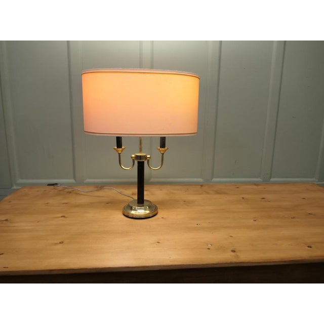 Large Hollywood Regency Twin Table Lamp This is a grand looking piece, the lamp is black with brass it has 2 large...