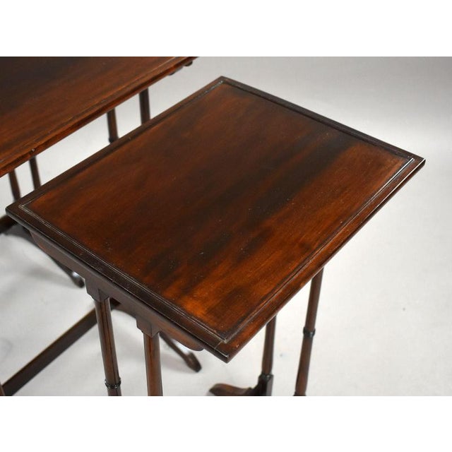 Wood Edwardian Mahogany Nesting Tables, 1900, Set of 3 For Sale - Image 7 of 9