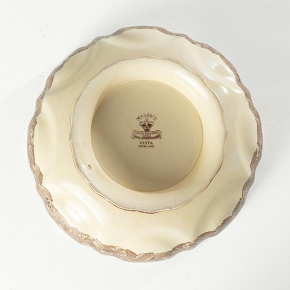 Mid 20th Century Vintage Brown and White Mason's Patent Ironstone Vista Bowl For Sale - Image 5 of 9