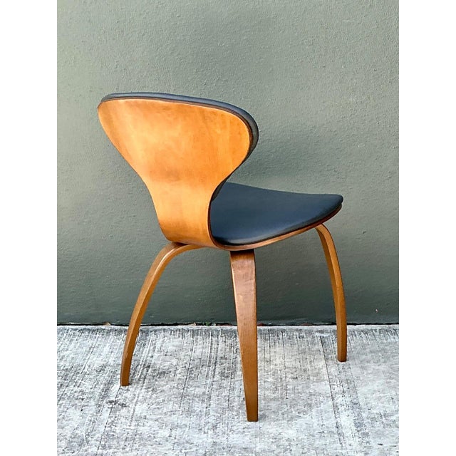 Vintage Wood and Leather Cherner Dining Chair For Sale - Image 13 of 18
