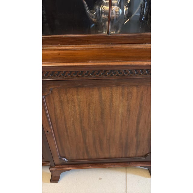 Antique Edwardian Mahogany Breakfront Bookcase, 1900s For Sale - Image 4 of 10