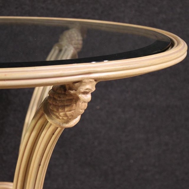 Italian Iron Side Table with Glass Top, 1970 For Sale - Image 10 of 13