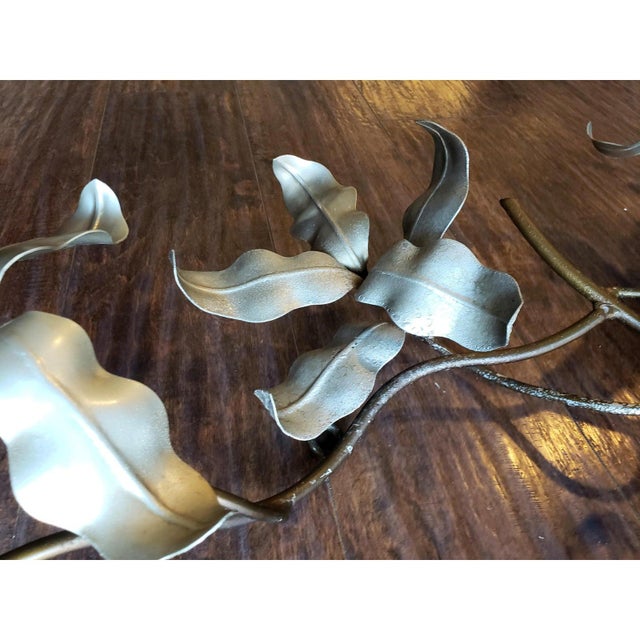 Mid-Century Brutalist Mixed Metal Orchid Wall Sculpture, Attributed to Curtis Jeré - 54" For Sale - Image 14 of 14