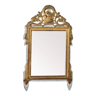 French 18th Century Louis XVI Gilt & Painted Mirror For Sale
