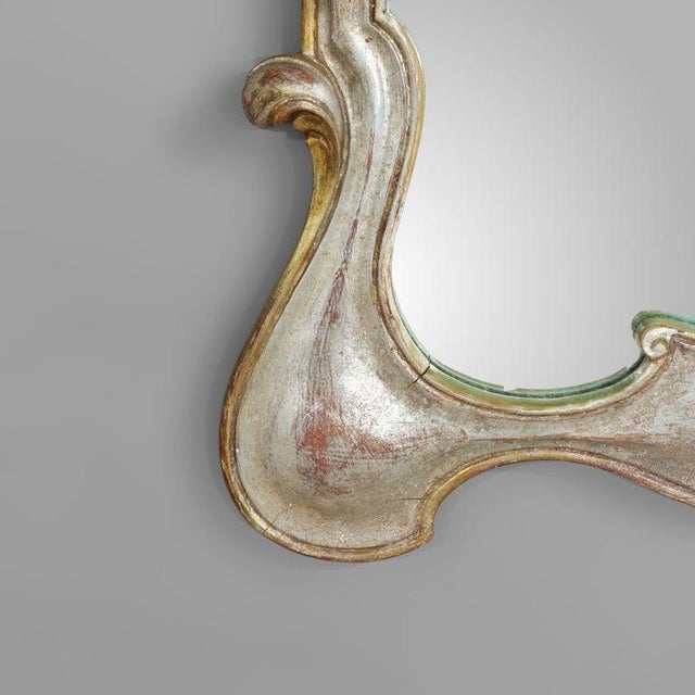 Early 20th Century Vintage French Art Nouveau Gilt Wood Mirror Unsigned 20thC For Sale - Image 5 of 8