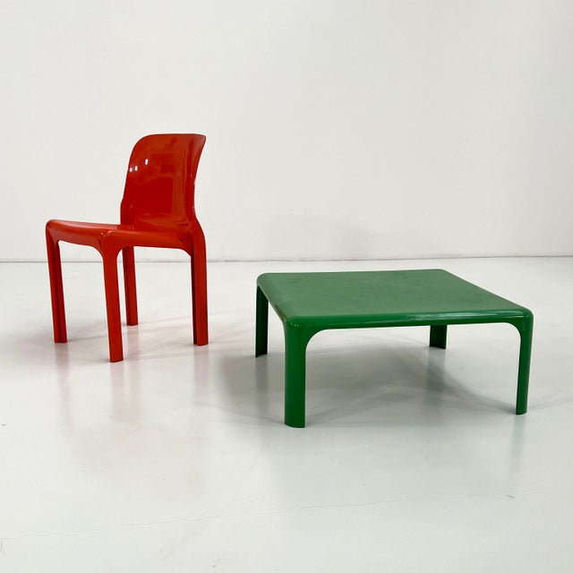 Plastic Green Demetrio 70 Coffee Table by Vico Magistretti for Artemide, 1960s For Sale - Image 7 of 11