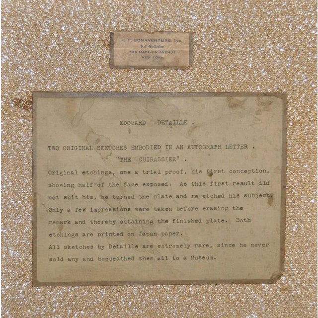 Edouard Detaille (1849-1912) Drawing, Etching and Illustrated Letter C.1875 For Sale In San Francisco - Image 6 of 7