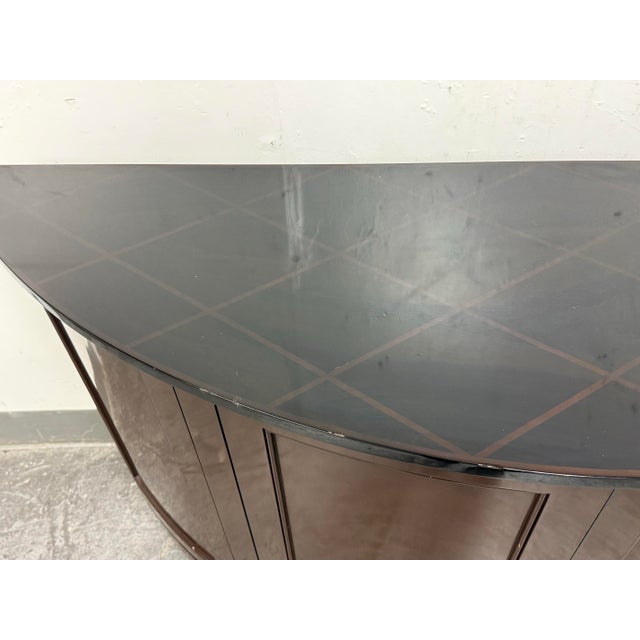 Brown Nancy Corzine Harlequin Demilune Buffet For Sale - Image 8 of 12