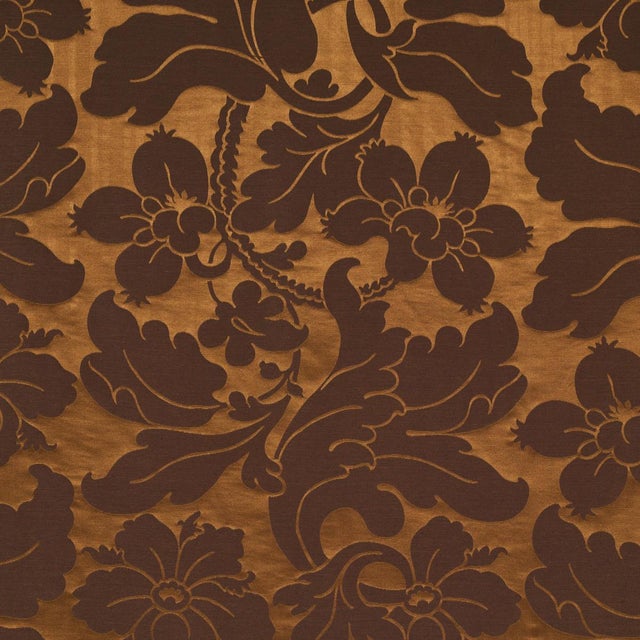 Sample - Schumacher Dandridge Damask Fabric in Apollo Bronze For Sale