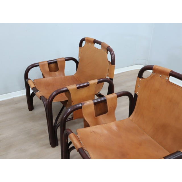 Mid-Century Armchair in Leather and Bamboo from Tito Agnoli, 1960s For Sale - Image 12 of 16