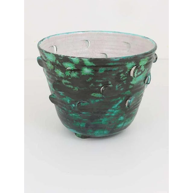 Austrian Art Nouveau Ceramic Pottery Flower Pot by Michael Powolny, 1920s For Sale - Image 3 of 11