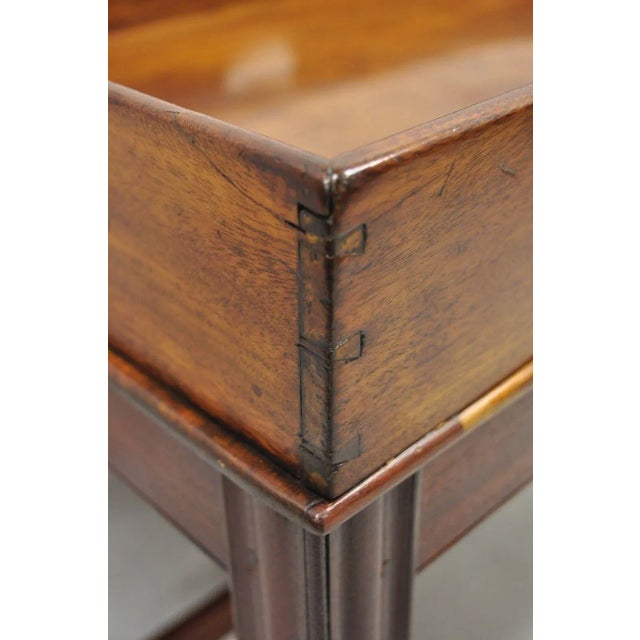 Antique English Georgian Mahogany Butler's Style Coffee Table With Dovetail For Sale - Image 9 of 13