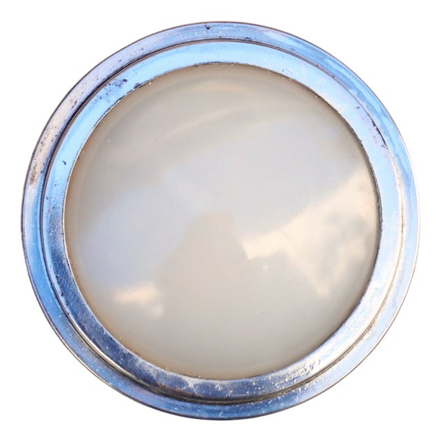 Small Porthole Wall Light with Opaline Glass, 1960s For Sale