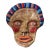 Mid 20th Century Vibrant Wall Ceramic Face Mask Art Sculpture For Sale