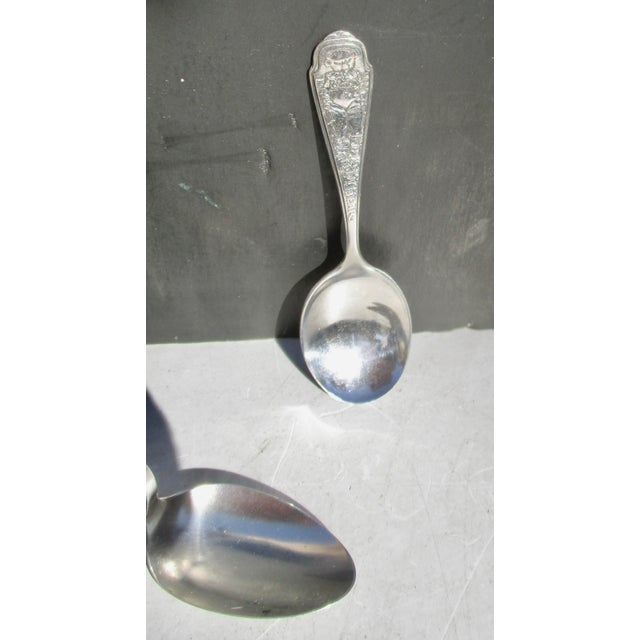 Mid 20th Century Teddy Bear Baby Spoons Sterling Webster -- 2 Spoons For Sale - Image 4 of 5