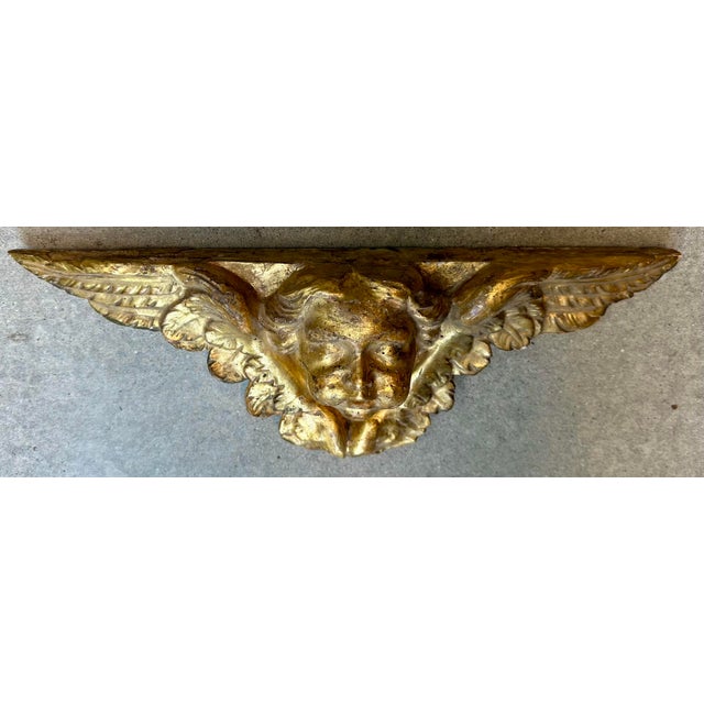 Gold 18th Century Italian Giltwood Baroque Winged Angel Cherub For Sale - Image 8 of 12