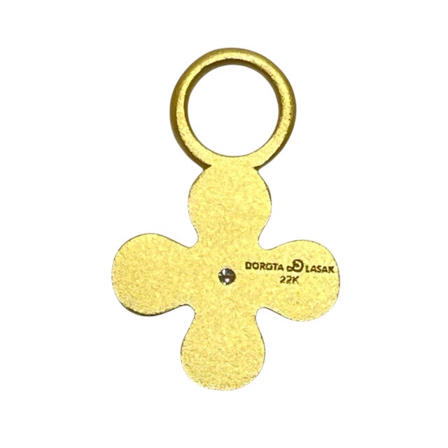 22k gold diamond flower charm DETAILS • 22k yellow gold • diamond • stamped DOROTA LASAK 22k • charm only • 14.5mm