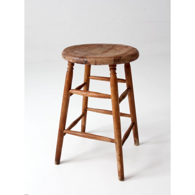 Antique Primitive Farmhouse Stool For Sale - Image 13 of 13