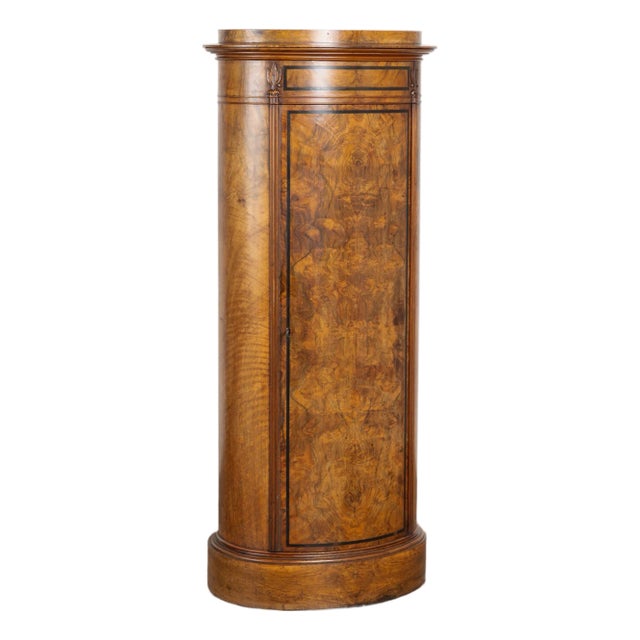 19th Century Danish Mahogany Veneer Column Cabinet With Single Door For Sale