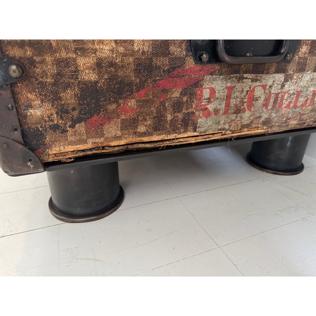 Vintage Checkerboard Trunk Coffee Table For Sale - Image 16 of 17