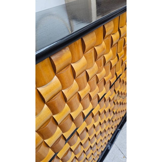 Vintage Italian Mobile Bar in Wood and Brass, 1970 For Sale - Image 10 of 11