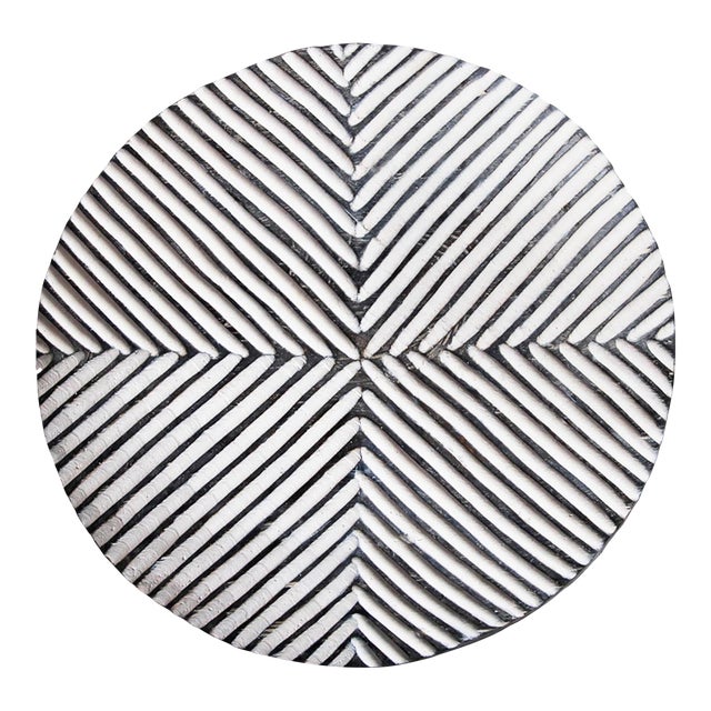 Vintage Black & White Tribal Modern Zulu Shield Wall Object For Sale