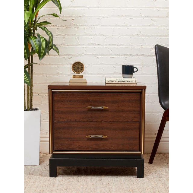 Brown Asian Regency Vintage Nightstands For Sale - Image 8 of 12