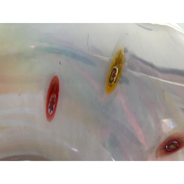 Glass Vintage Murano Style White Tear Shaped Bowl For Sale - Image 7 of 9