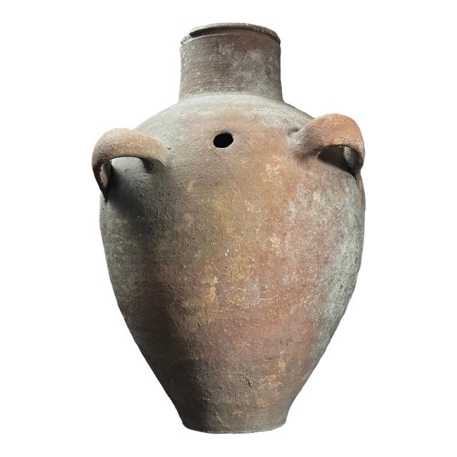 Large Antique Patinated Terracotta Olive Jar For Sale