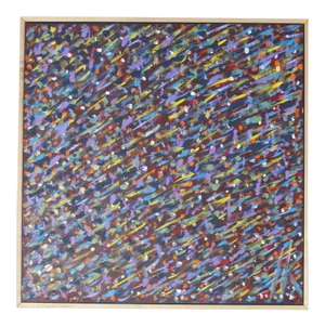 Modern Square Abstract Painting by Herman Hershel Kahan
