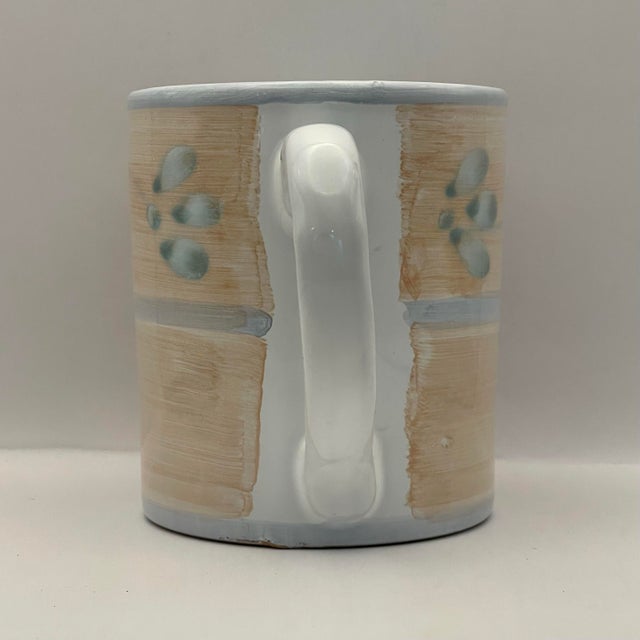 1980s 1980s Peach Floral Coffee Mug For Sale - Image 5 of 7