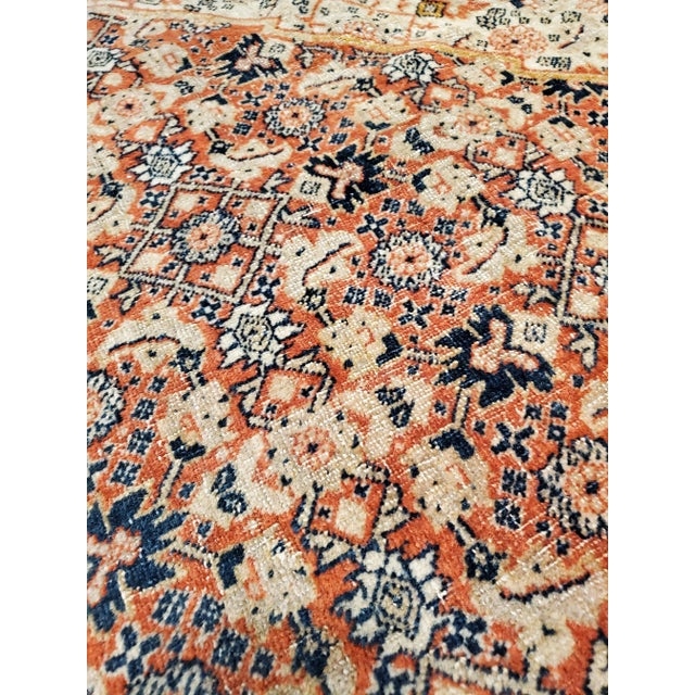 Antique Tabriz Carpet, Hadji Jalili Persian Rug, Earth Tones, Ivory, Rust, Navy For Sale In New York - Image 6 of 13