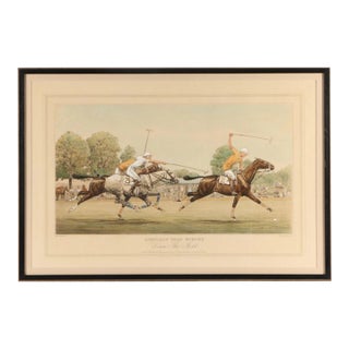 "Down the Field" 1930 Hand-Colored Polo Lithograph by Paul Brown (1893 - 1958) For Sale