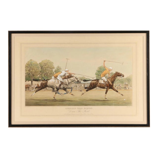 "Down the Field" 1930 Hand-Colored Polo Lithograph by Paul Brown (1893 - 1958) For Sale
